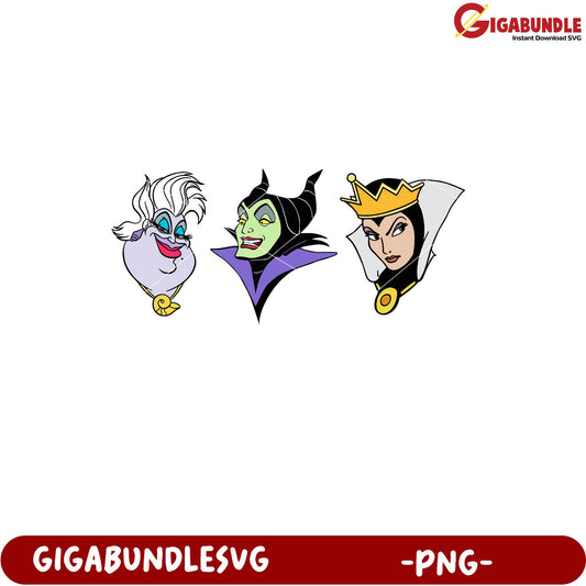Disney Villains Clipart PNG File for Creative Projects