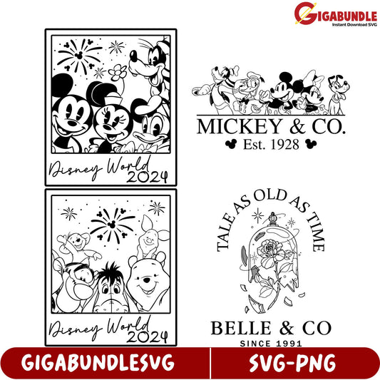 Disney World 2024 SVG Bundle Mickey & Friends Designs