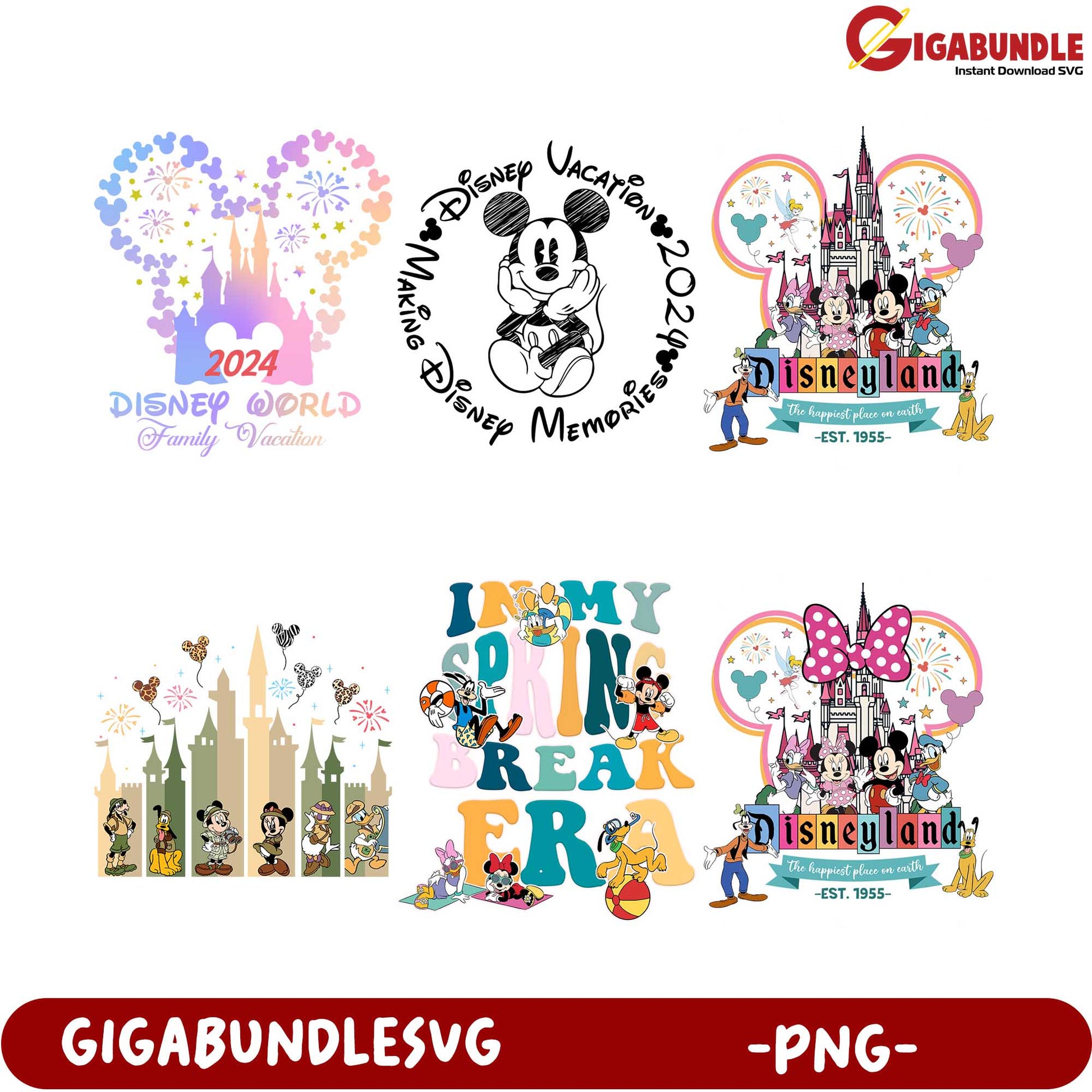 Disney World Vacation PNG Bundle - Family Memories 2024 Designs