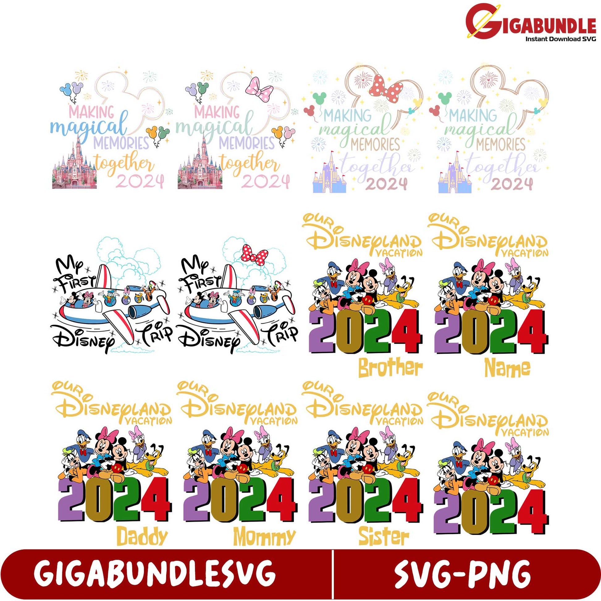 Disneyland 2024 SVG Bundle for Magical Family Memories