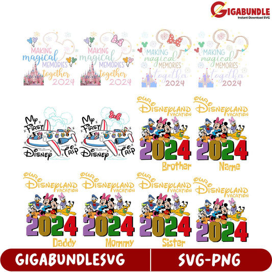 Disneyland 2024 SVG Bundle for Magical Family Memories