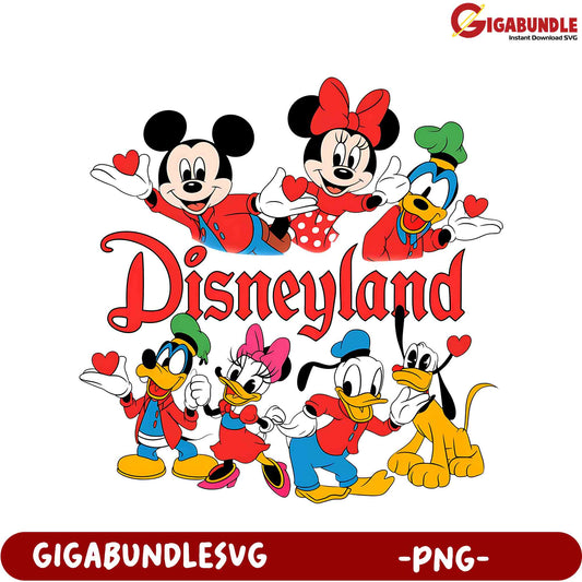 Disneyland Characters PNG Design – Mickey, Minnie, Donald & Friends