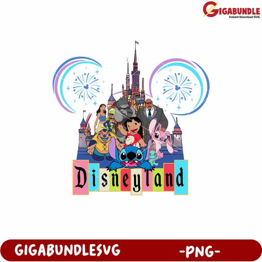 Disneyland family vacation design png, disney vacation png, family trip disney png