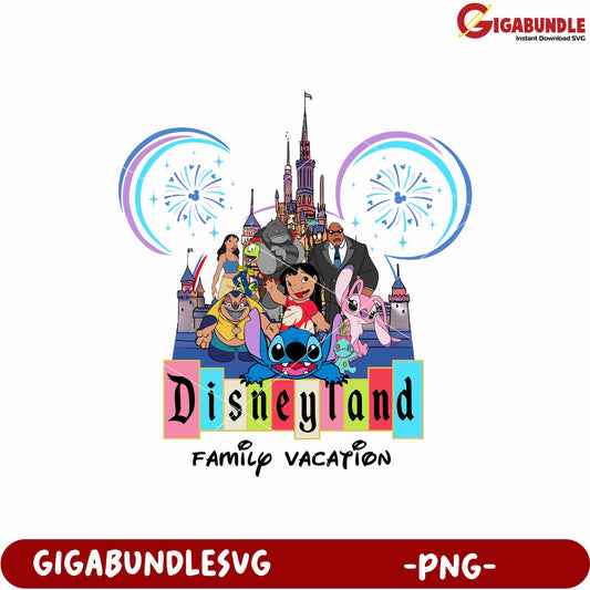 Disneyland family vacation png, disney vacation png, disney trip png