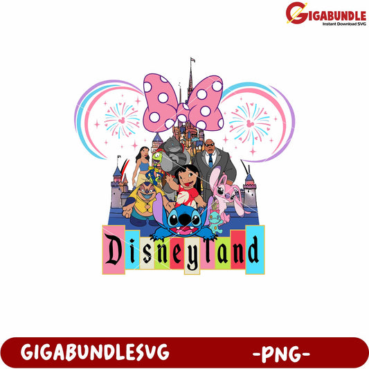 Disneyland family vacation png, disney vacation png, family trip disney png