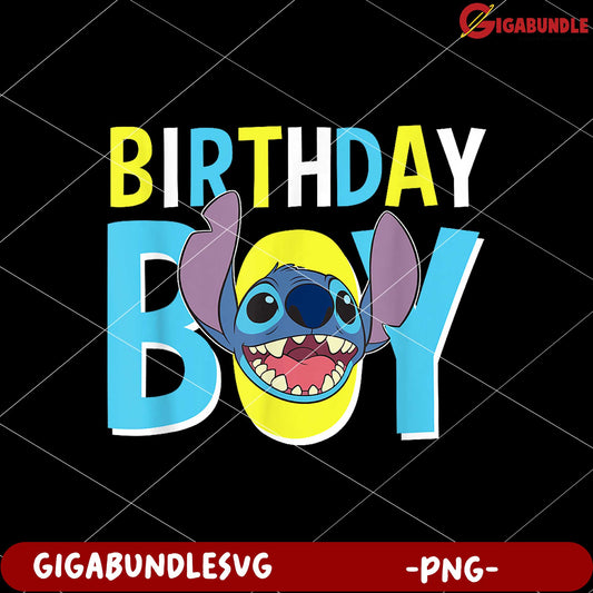 Disney lilo stitch birthday boy blue stitch png, disney stitch birthday png