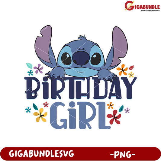 Disney lilo stitch birthday girl png, disney stitch design png, lilo and stitch png