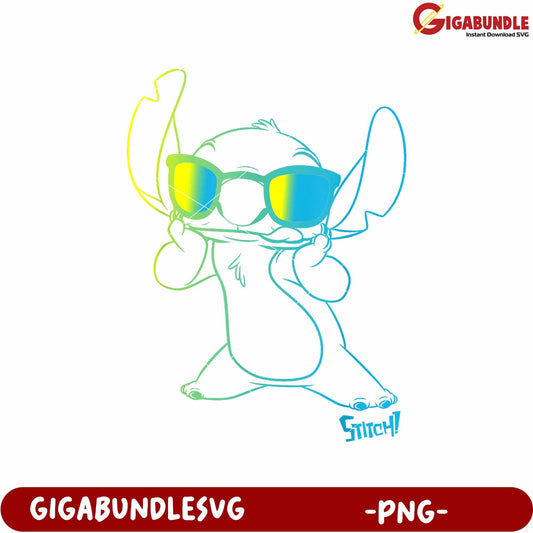 Disney lilo stitch cool stitch neon outline png disney stitch png, lilo and stitch png