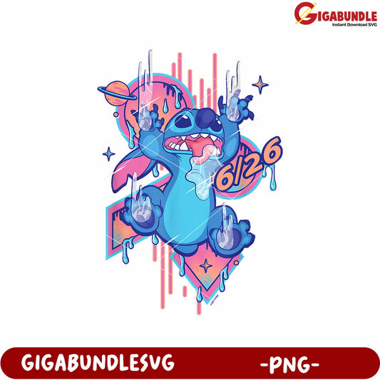 Disney lilo stitch stitch day drool slide june 26 png, funny disney stitch png