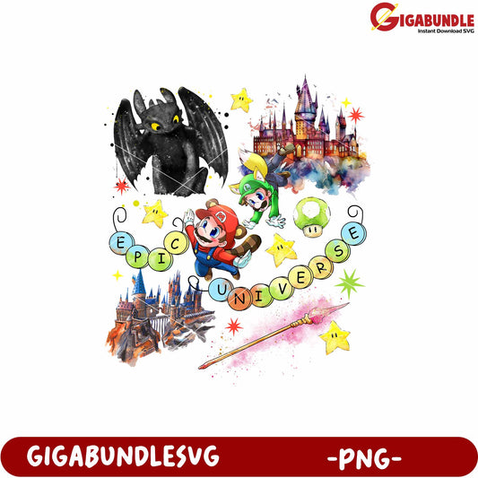 Disney png, disney castle png epic universe png
