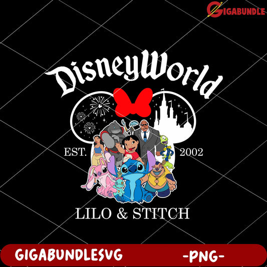Disney world lilo and stitch png, disney theme park png, lilo and stitch characters png