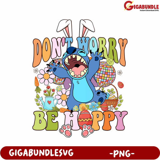 Don’t Worry Be Happy Colorful PNG Art for Spring Celebration