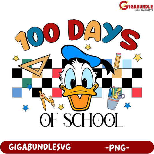 Donald Duck 100 Days of School PNG