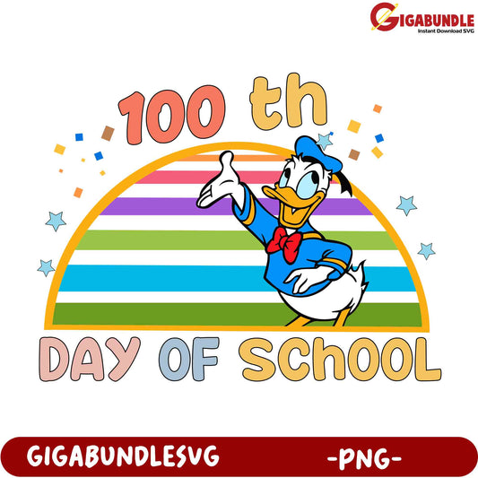 Donald Duck 100th Day of School PNG