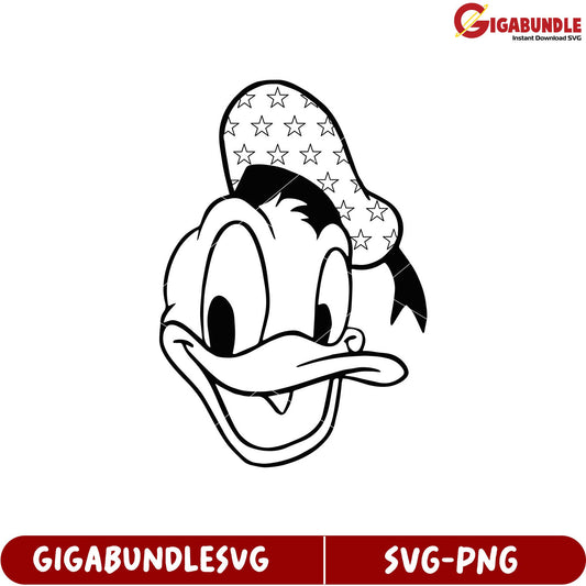 Donald Duck Cartoon Character SVG Design for Creative Projects