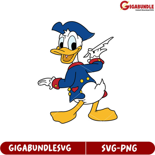 Donald Duck Character Illustration in SVG Format for Creative Projects