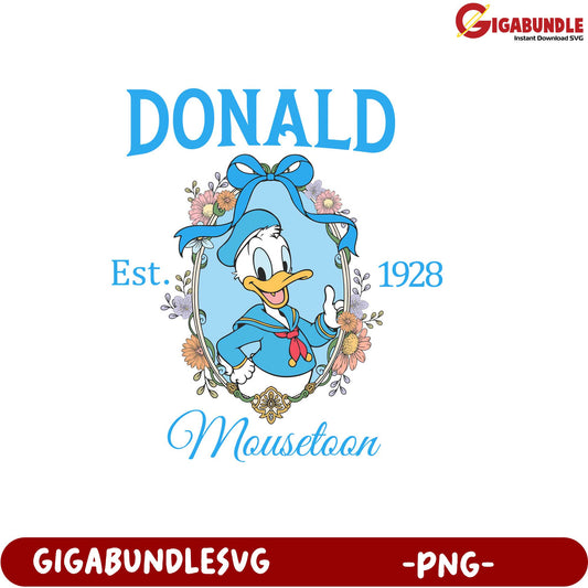 Donald Duck Vintage Design Est 1928 PNG Product for Collectors