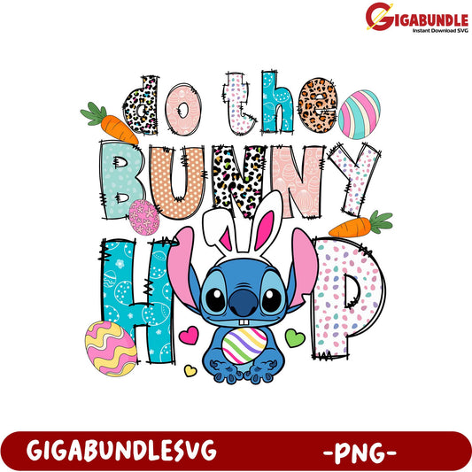 Do the Bunny Hop PNG Design for Easter Celebrations