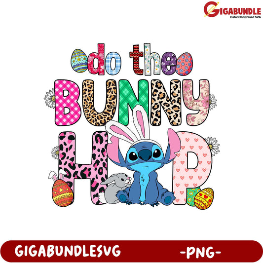Do the Bunny Hop PNG Graphic for Easter Fun and Crafts