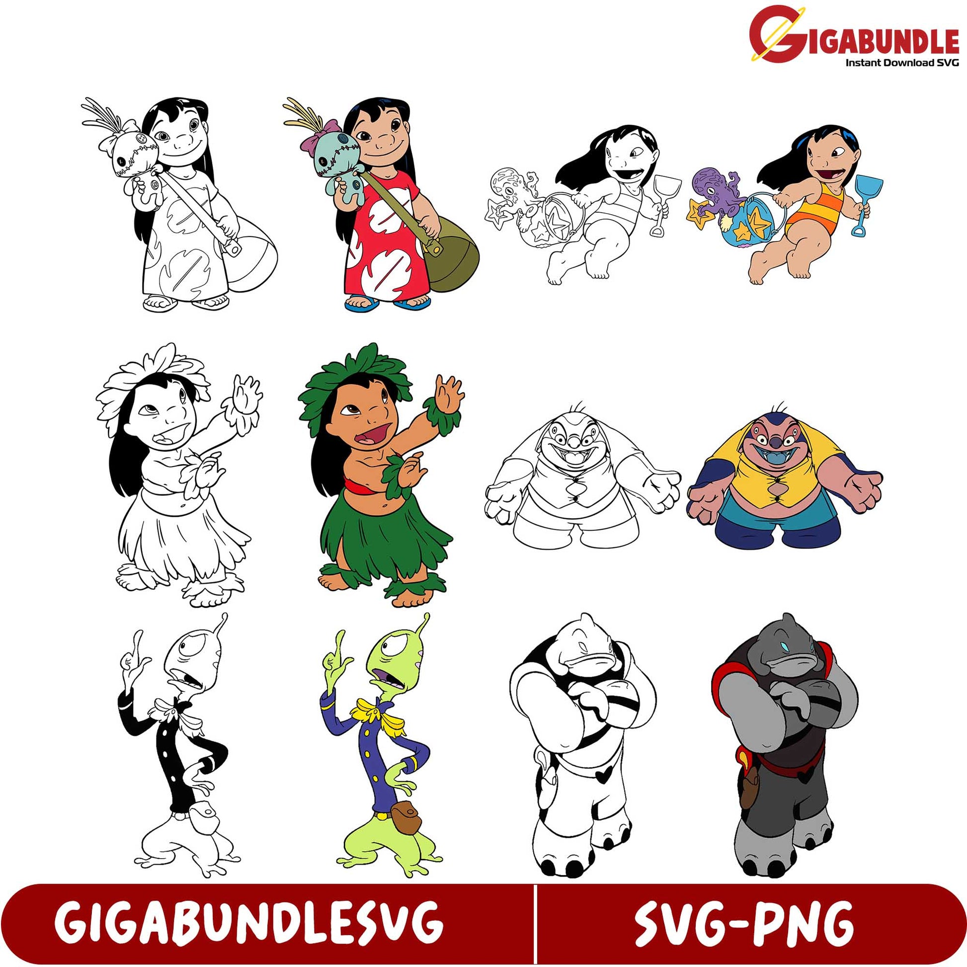 Downloadable SVG Bundle Fun Cartoon Characters for Crafts