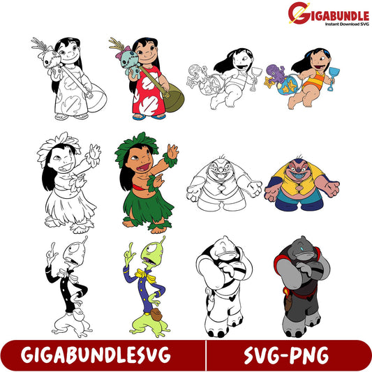 Downloadable SVG Bundle Fun Cartoon Characters for Crafts