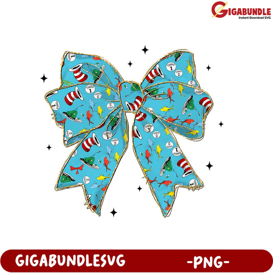 Dr. Seuss-Inspired Colorful Bow PNG for Fun Craft Projects