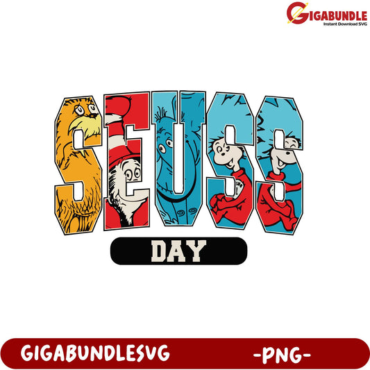 Dr. Seuss Day Celebration PNG Design for Kids' Activities