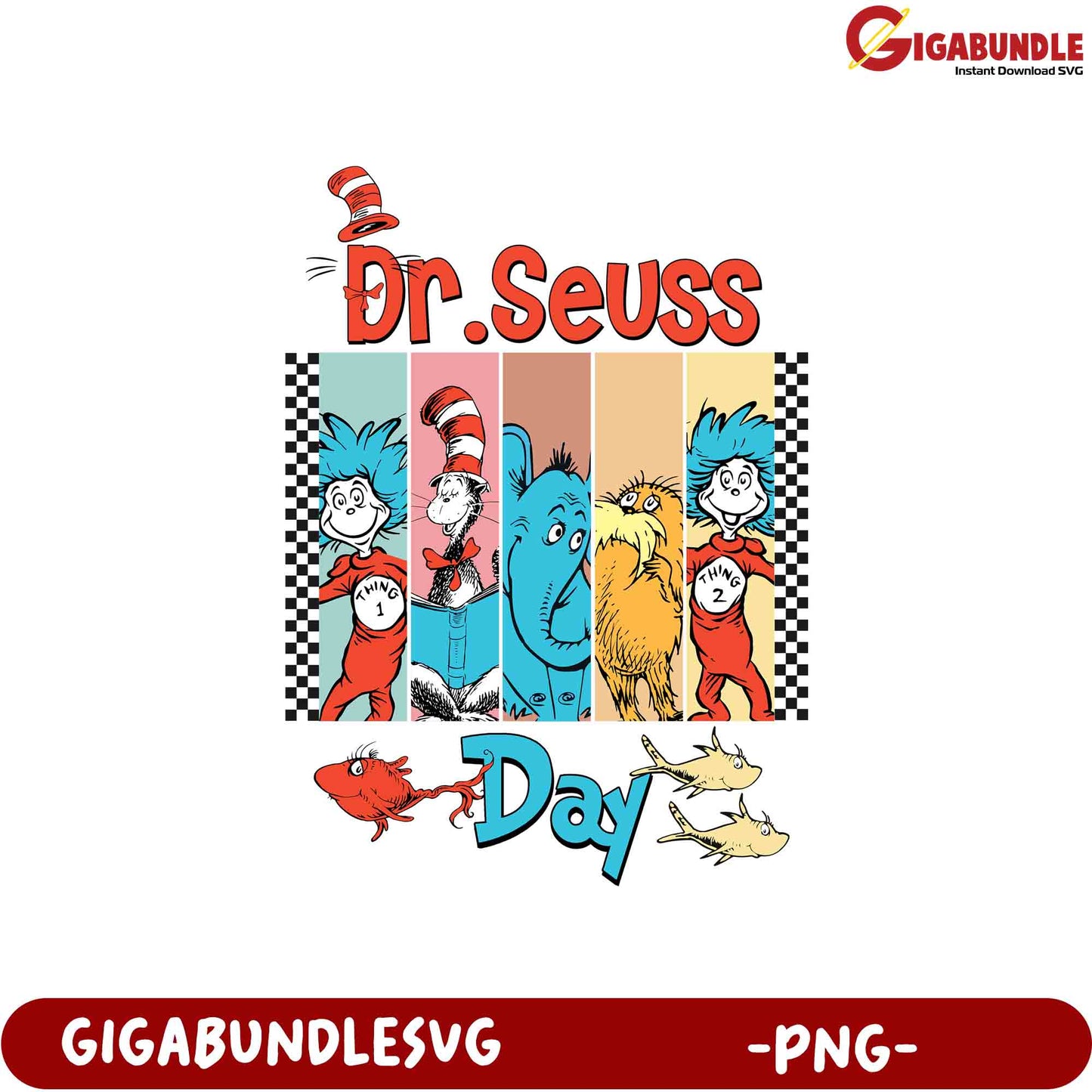 Dr. Seuss Day PNG Characters SVG