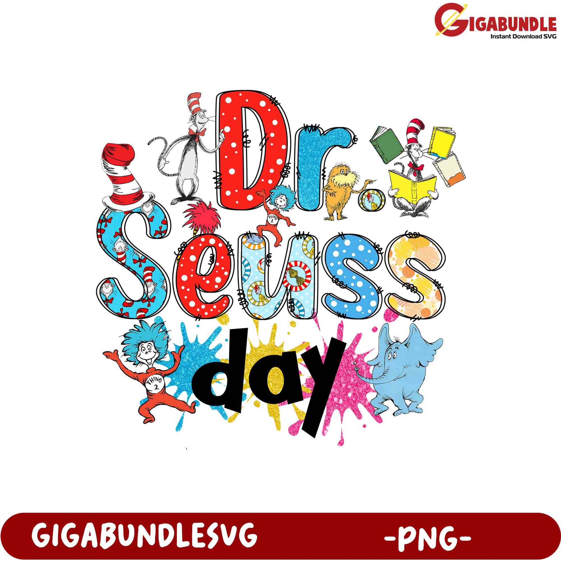 Dr. Seuss Day PNG SVG Bundle