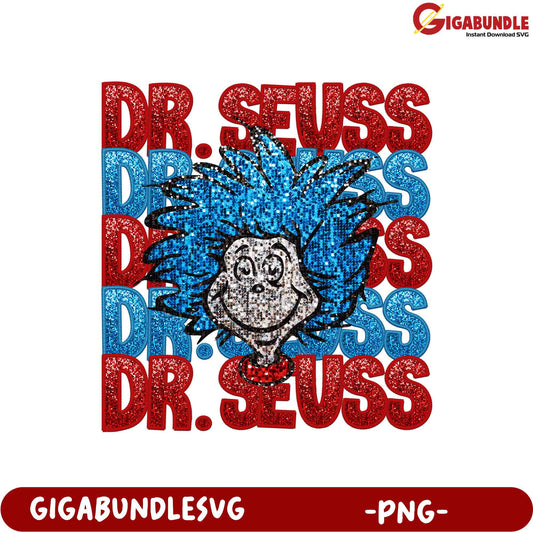 Dr. Seuss Glitter PNG Sublimation