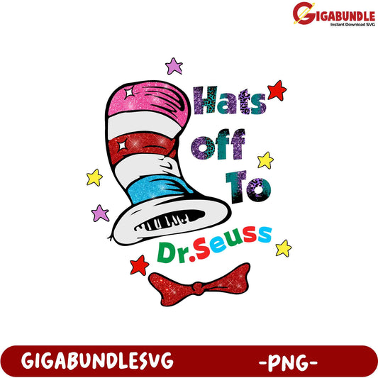 Dr. Seuss Hat PNG Glitter Design