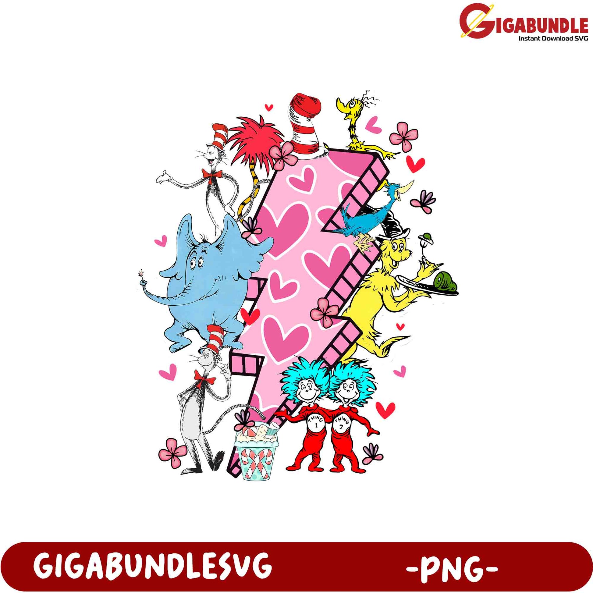 Dr. Seuss PNG Cute Characters Design