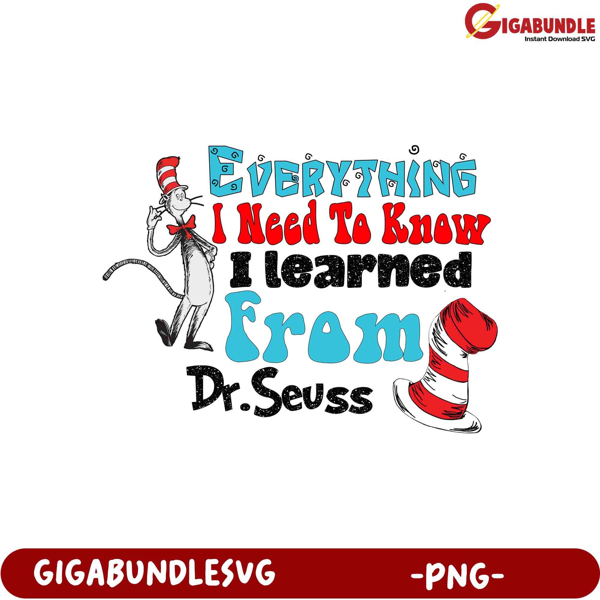 Dr. Seuss PNG Everything I Learned