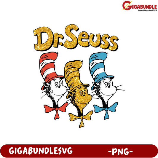 Dr. Seuss PNG Glitter Cat in the Hat SVG