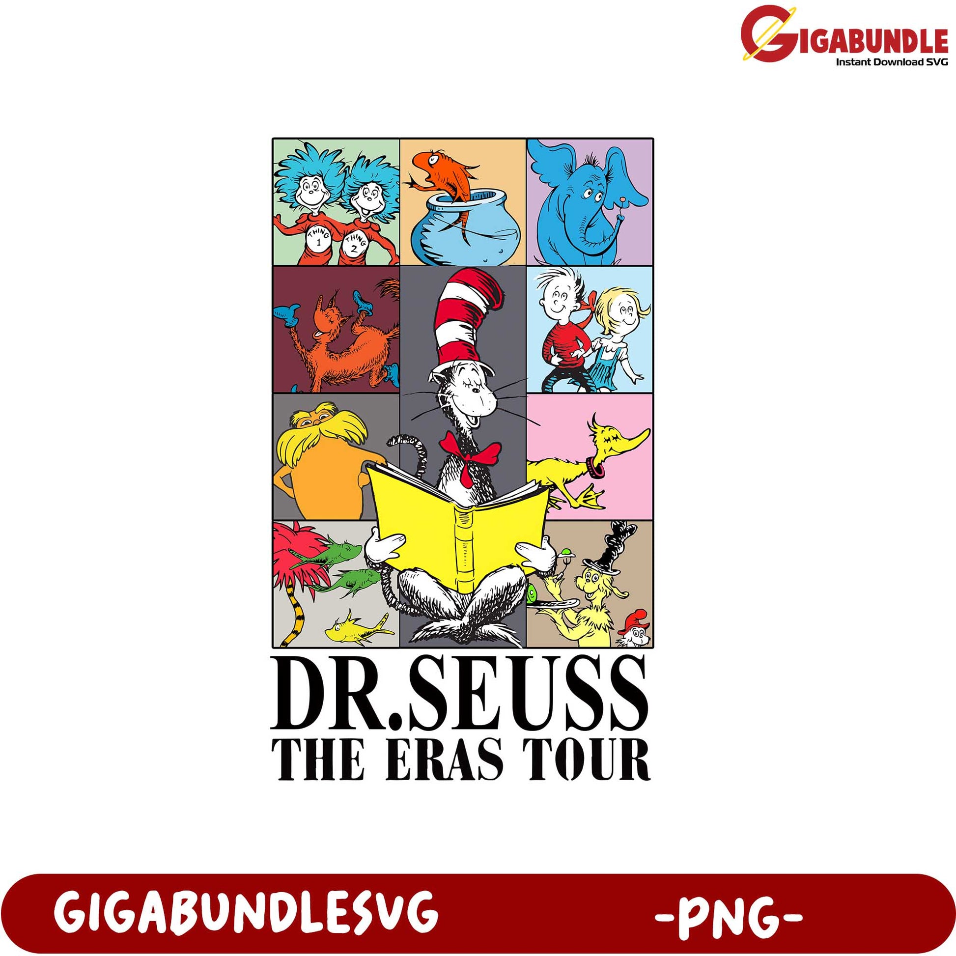 Dr. Seuss The Eras Tour PNG Graphic - Fun & Colorful Design