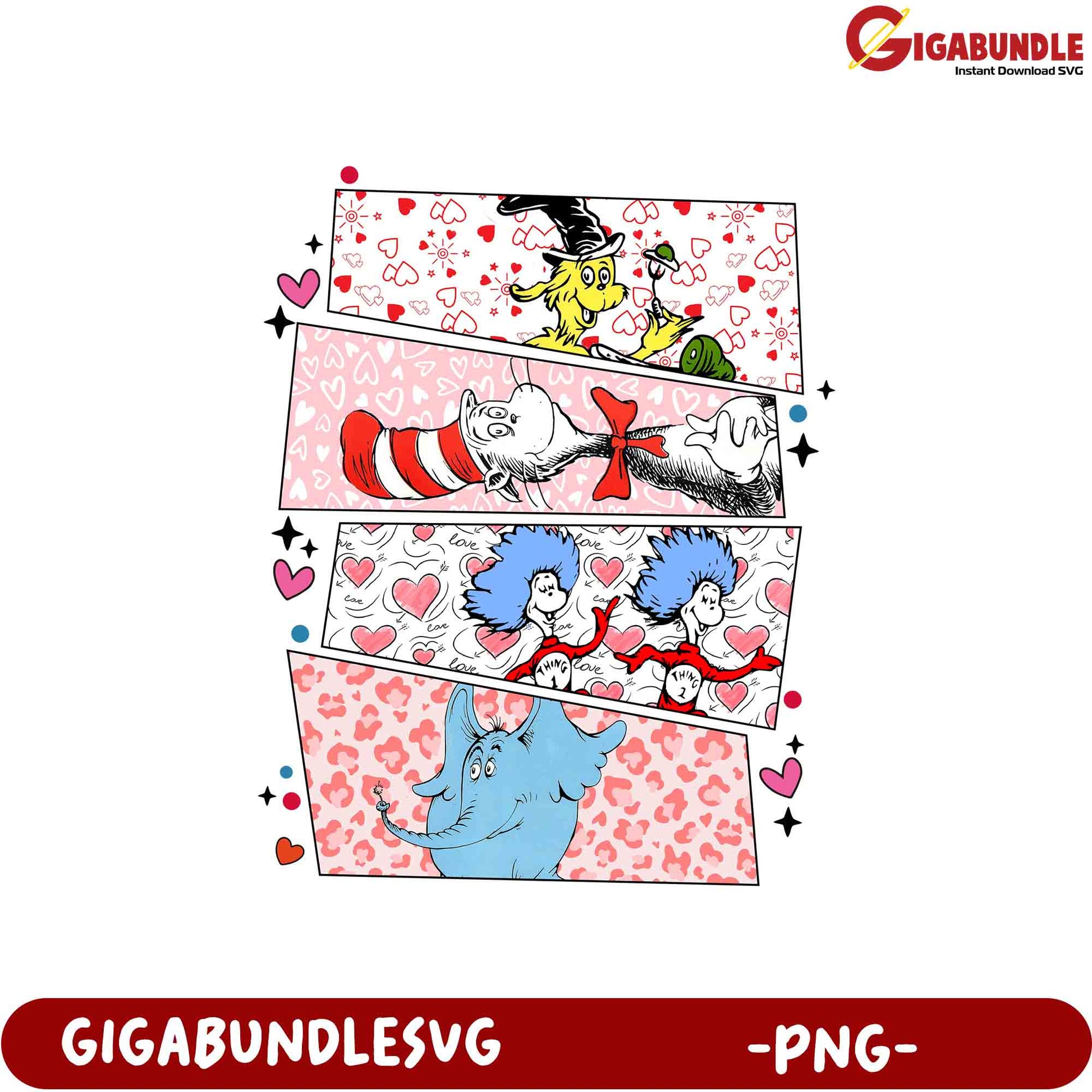 Dr. Seuss Valentine's PNG Bundle