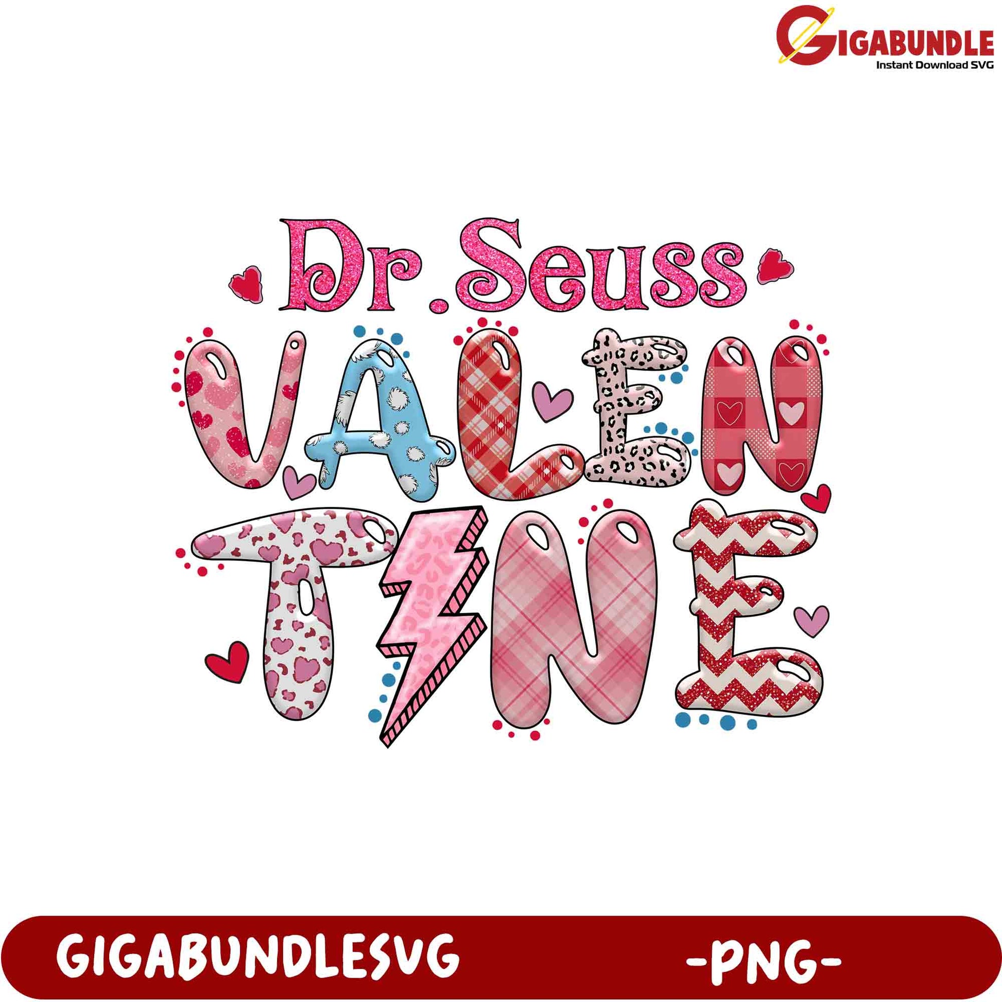 Dr. Seuss Valentine's PNG Design