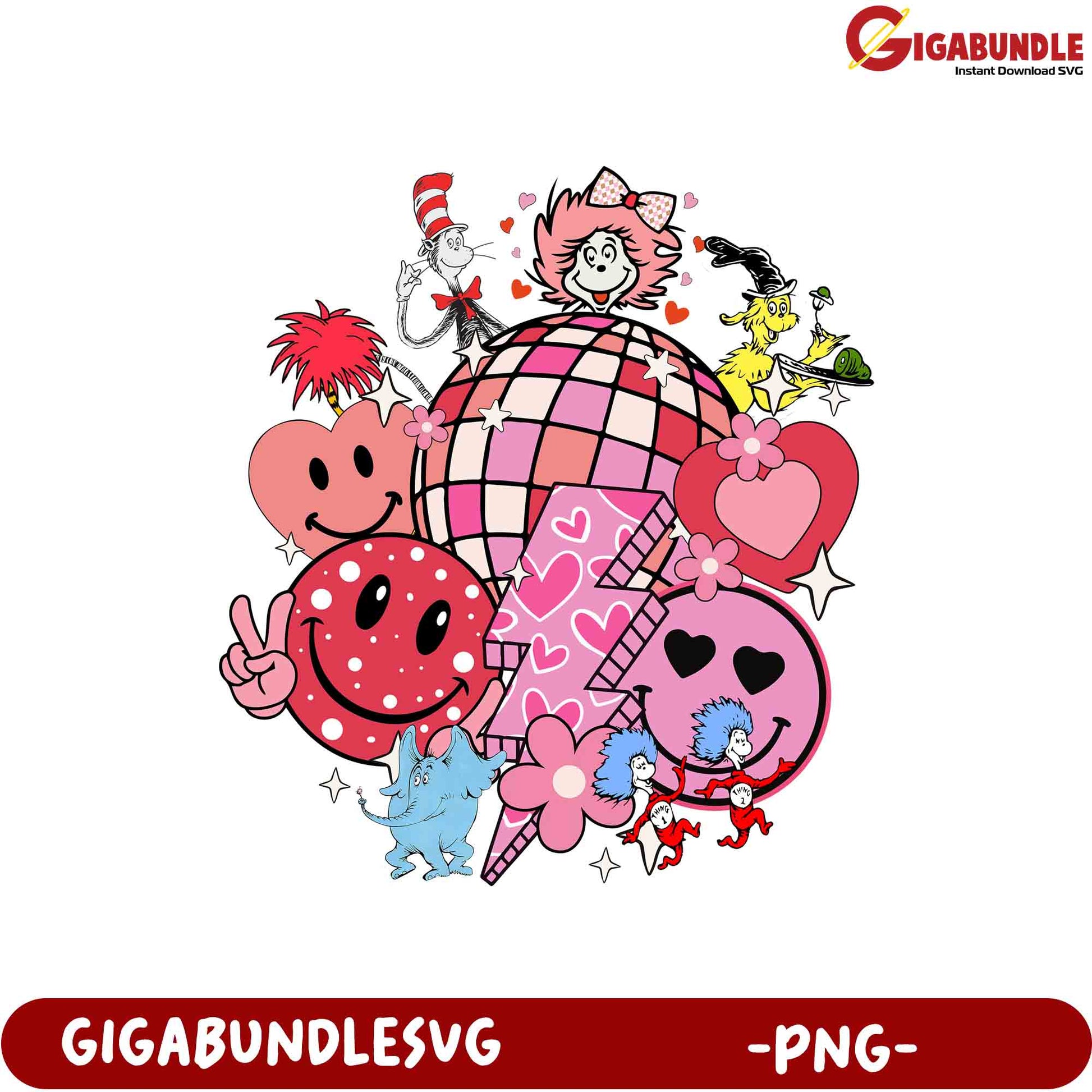 Dr. Seuss Valentine's PNG Sublimation