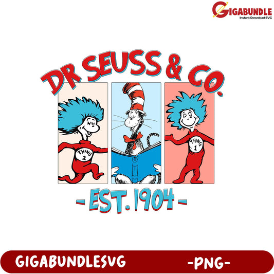 Dr. Seuss & Co. PNG Art - Classic Characters Est. 1904 Design