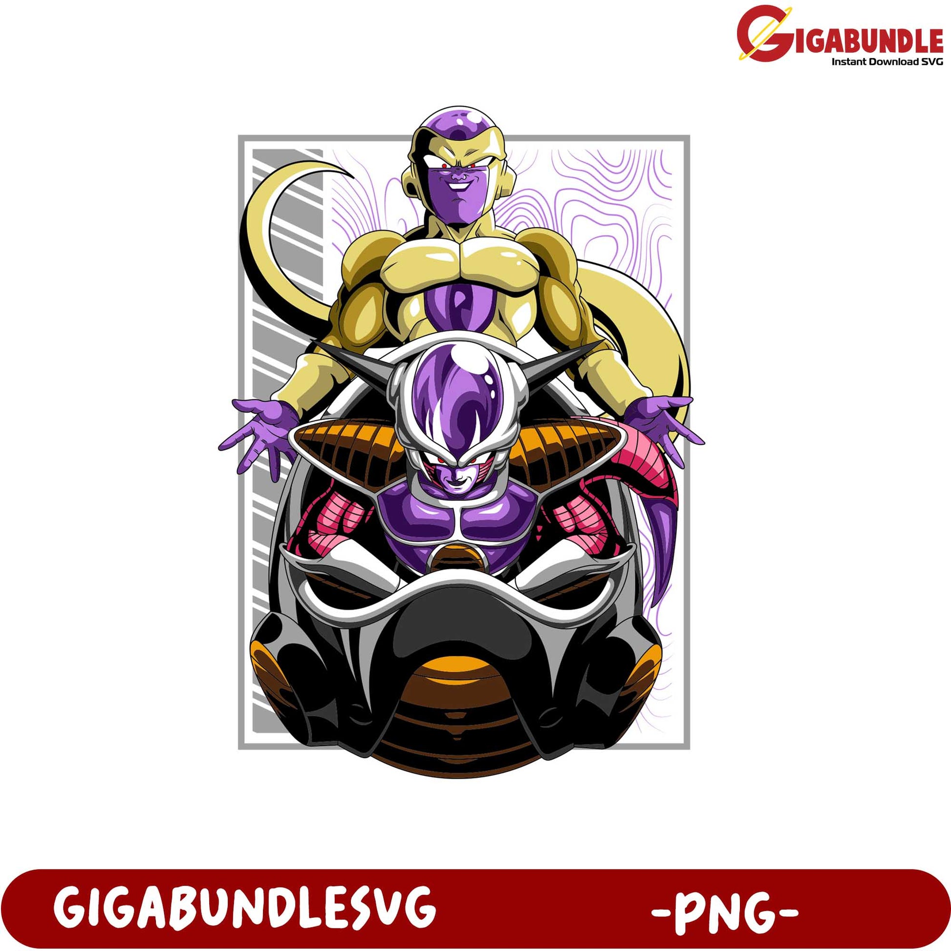 Dragon Ball Z Villain Character PNG Downloadable Artwork File