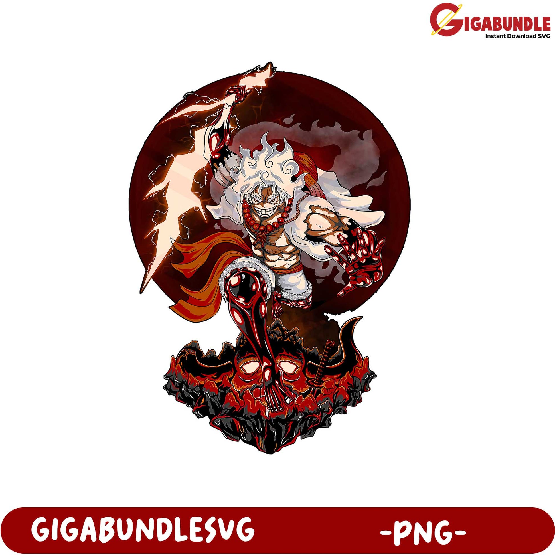 Dramatic Lightning Character Art in PNG Product Format