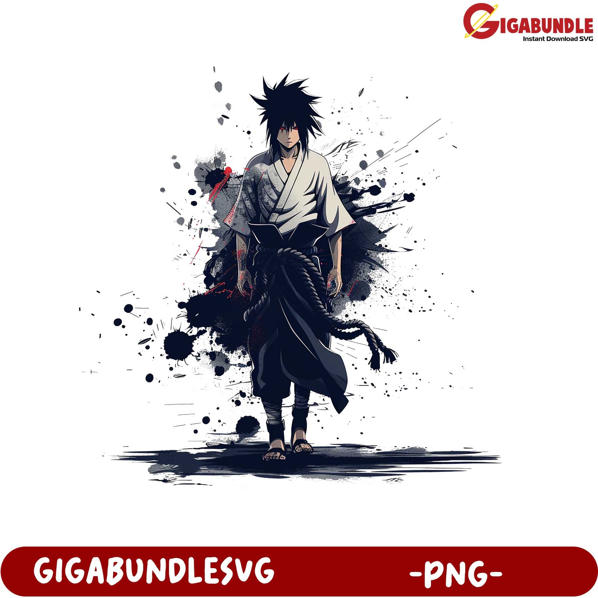 Dynamic Anime Character PNG Artwork with Bold Design Elements