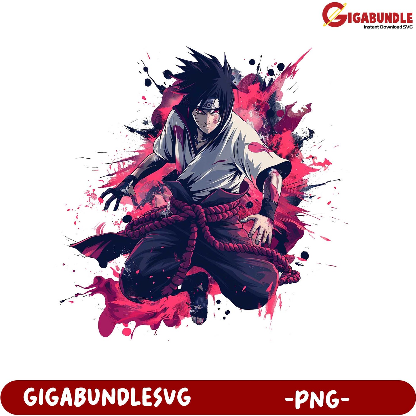 Dynamic Anime Character in Vibrant Action PNG Art Download