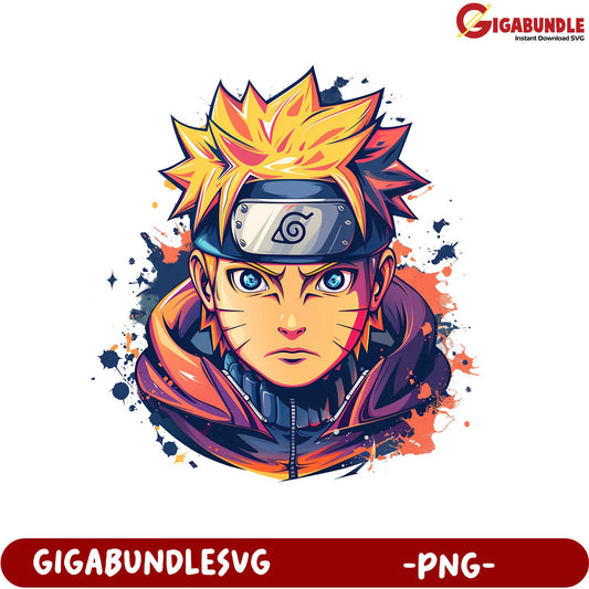 Dynamic Naruto Character PNG Digital Art for Fans and Collectors