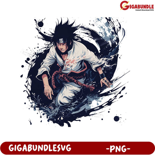 Dynamic Ninja Artwork PNG File for Anime Enthusiasts