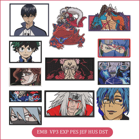 Anime Embroidery Bundle, Digital Anime Embroidery