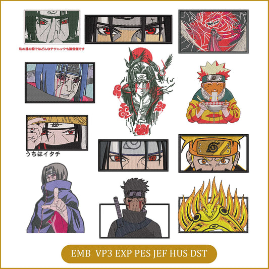 Anime Embroidery Bundle, Digital Anime Embroidery