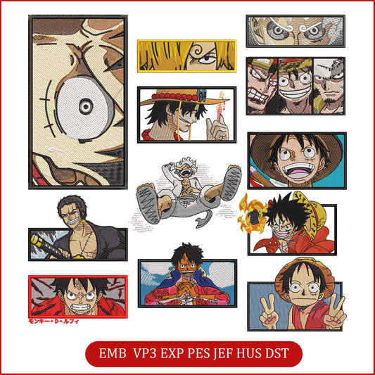 Anime Embroidery Bundle, Digital Anime Embroidery