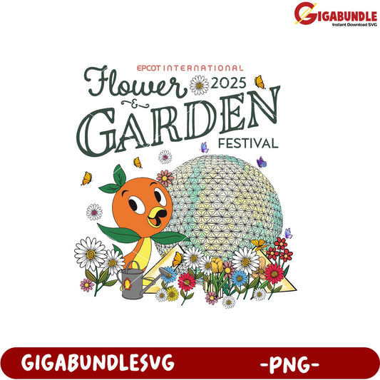 EPCOT Flower Garden Festival 2025 Character Design PNG