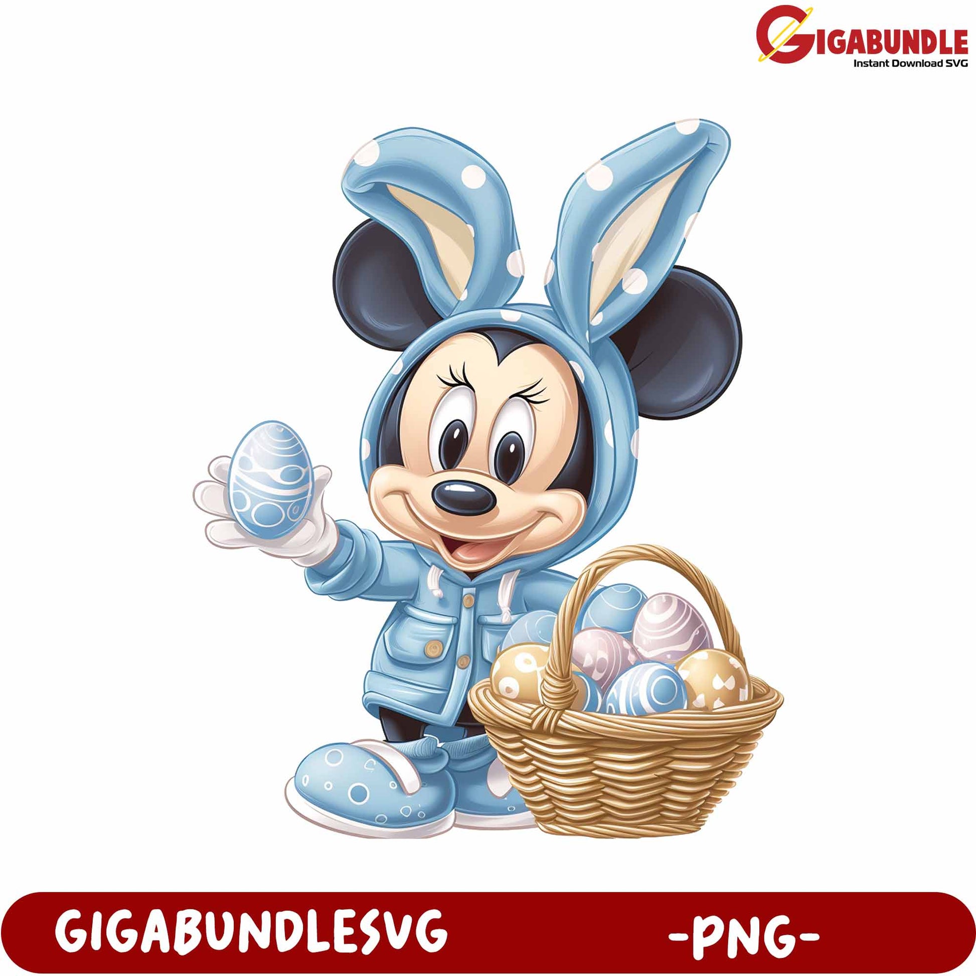 Easter Bunny Minnie Mouse PNG Digital Download for Crafts